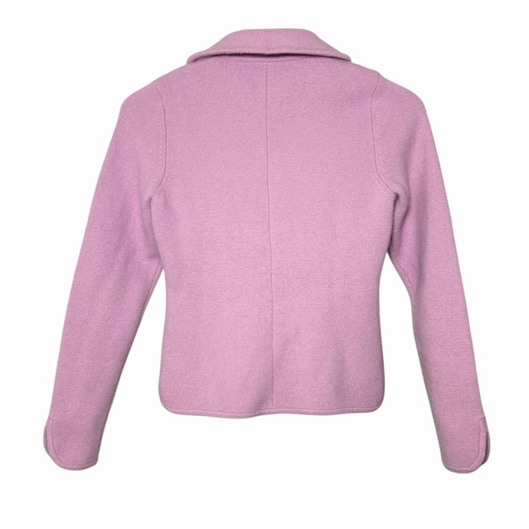 Ann Taylor Womens Petites XS Lavender Angora Wool Knit Blazer Cardigan Coquette - Picture 3 of 12